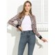 thumbnail image 2 of Allegra K Chaqueta Bomber Corta Floral Cuello Vuelto Cremallera Dobladillo Elástico Para Mujer Negro L Unique Bargains chaqueta, 2 of 6