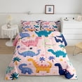 thumbnail image 2 of Castle Fairy Child Kawaii Animal Dino Full Size Comforter Sets,Cute Dinosaur Bedding Sets, 2 of 8