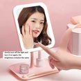 thumbnail image 2 of PEONAVET The Mirror Folding Travel Mirror Lighted Makeup Mirror with LED 3 Color Light Modes, USB Rechargable, Portable, Ultra Thin, CompactVanity Mirror with Screen Dimmin, 2 of 2