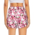 thumbnail image 4 of Uemuo Rose Rabbit Pattern Women's Athletic Shorts High Waisted Running Shorts with Liner Pockets Gym Elastic Workout Shorts-Small, 4 of 9
