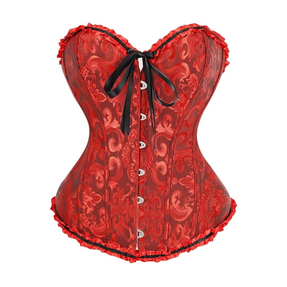 JoveMarine Tank Tops for Women Lace-Up - Corset Bustier with Front Lacing, Versatile for Costume Parties, Edgy Everyday Outfits, and Festivals,Deep Red L