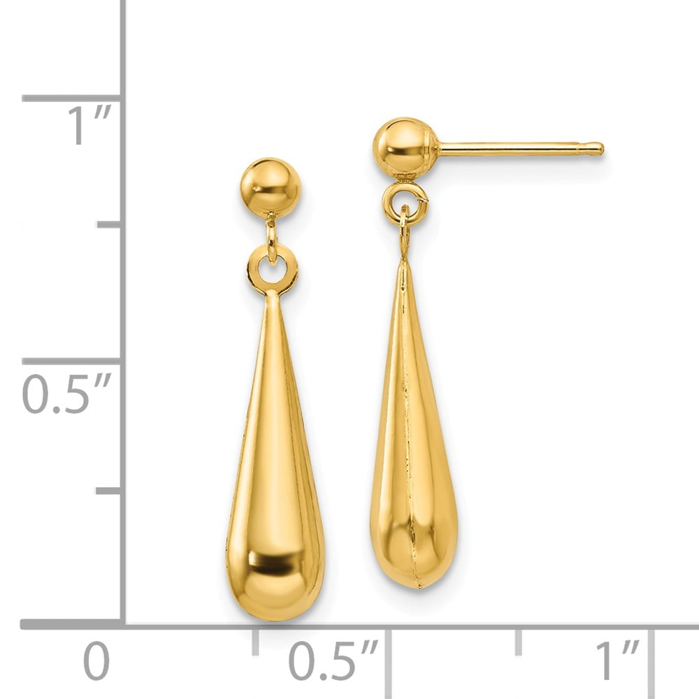 ピアス LESS IS MORE Single sale 14K gold one touch drop earrings 14K Yellow Gold Earring Drop & Dangle Women'S 22 mm 4