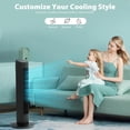 thumbnail image 2 of Tower Fan,85°Oscillating Quiet Cooling Standing Floor Fans with 15H Timer & Remote Control,3 Wind Speed 3 Wind Modes LED Display Bladeless Portable Household Electric Fan,Bedroom Office,Black, 2 of 7