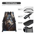 thumbnail image 4 of Yiaed Vintage Blue Floral Wolf Print School Backpack College Backpack Daypacks for Students High School Spacious and Durable Daypack for Work and Travel-One Size, 4 of 6