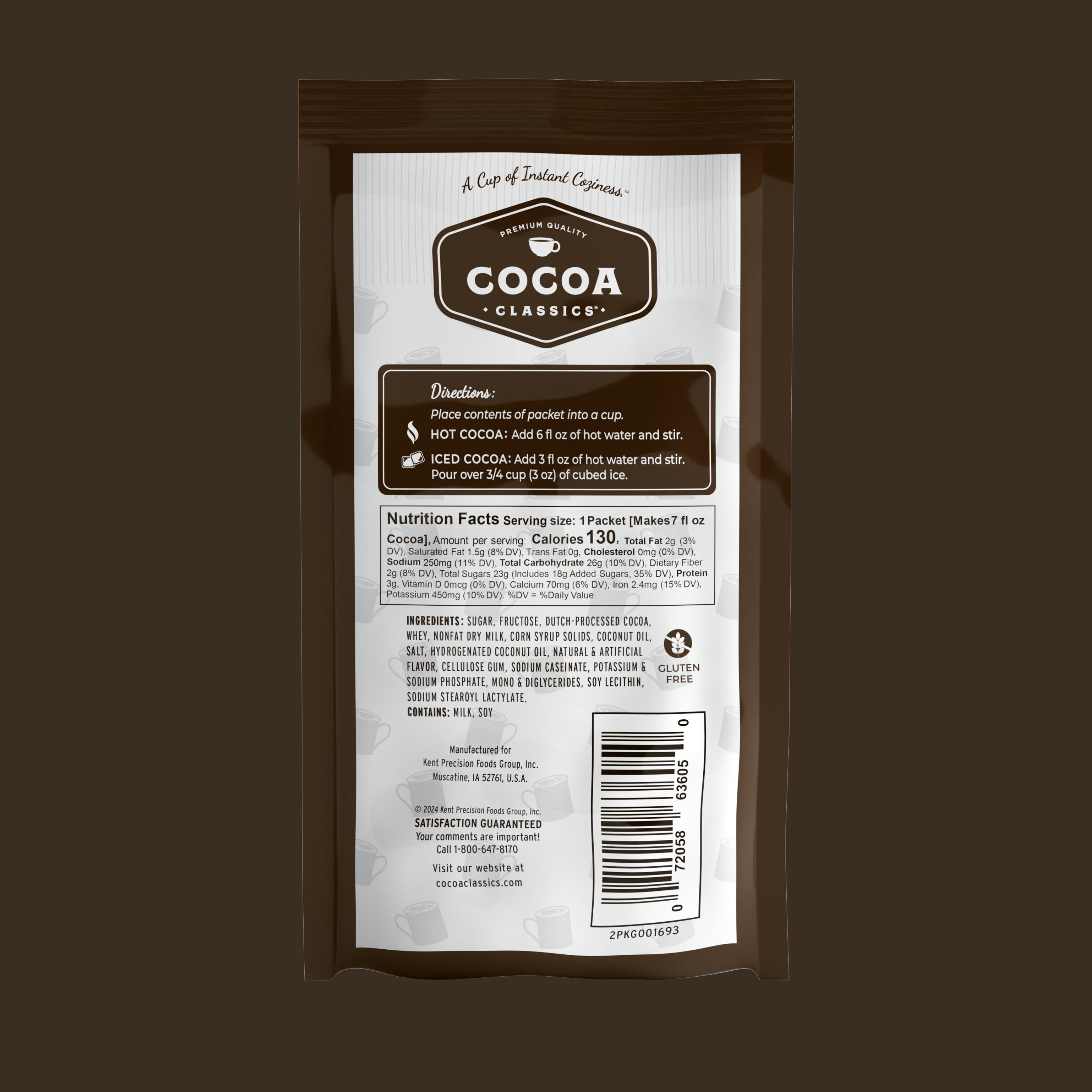 (14 pack) Cocoa Classics Dark Chocolate Drink Mix Made with Nonfat Milk - Hot or Iced Cocoa, Gluten-Free & Kosher