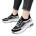 thumbnail image 3 of Siilsaa Sneakers Women Walking Shoes Lightweight Breathable Mesh Air Lace-up Cushion Sneakers Black,7.5, 3 of 5