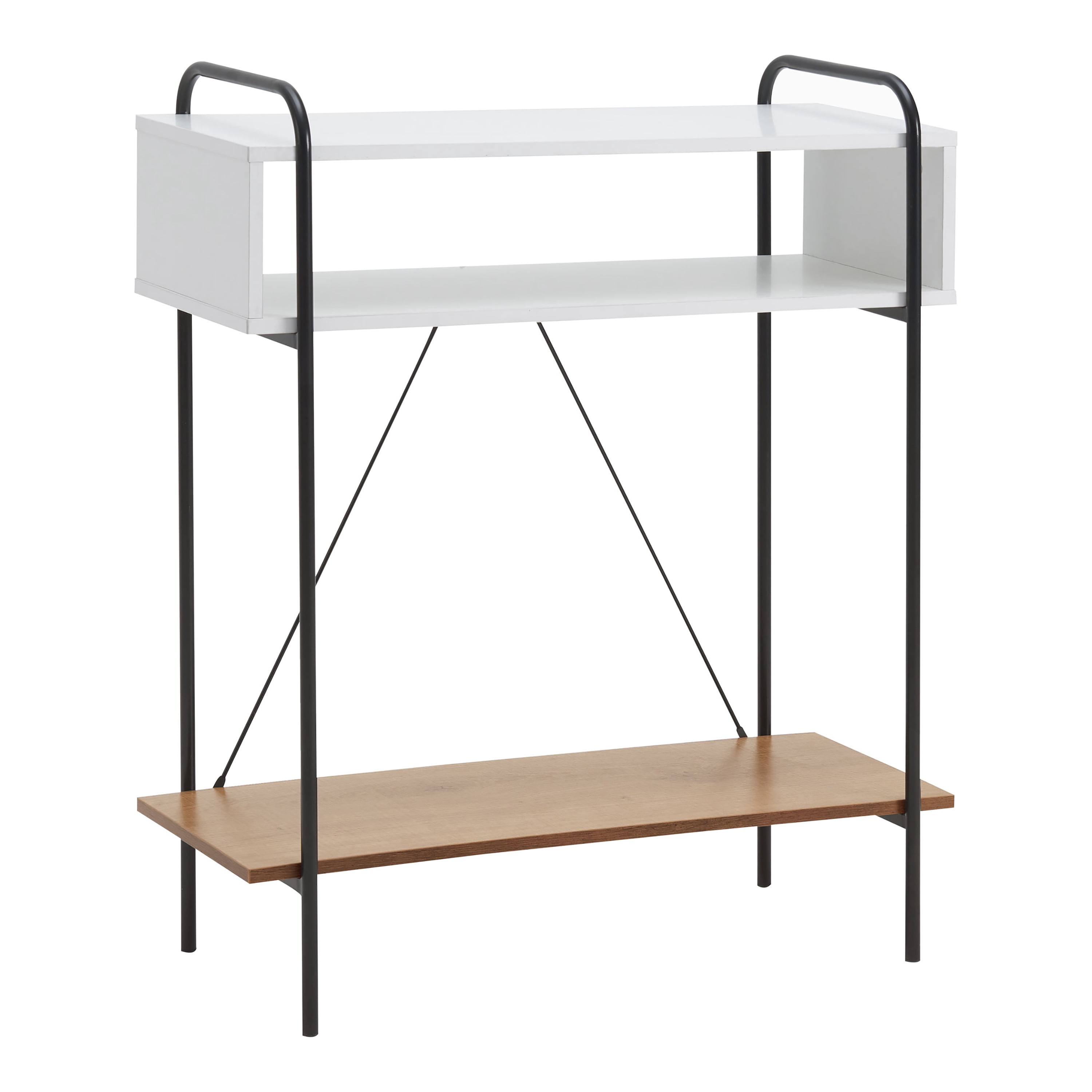 Furniture of America Shaye 2-Shelf Wood White Console Table