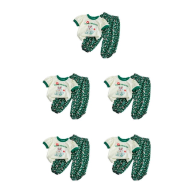 Minnieouse Conjunto de ropa bonita para niñas y niños, camiseta de conejo de dibujos animados, pantalones holgados con insectos, ropa informal Type2 NO2