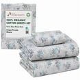 thumbnail image 5 of RUVANTI 100% Organic Cotton Sheets - Twin Sheet Set - 3 Piece Percale Weave Bedding, Crisp, Cooling & Breathable, Soft & Durable, 16" Deep Pocket, Hotel Quality Sábanas - Blue Rose, 5 of 7