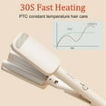 thumbnail image 4 of Ionic Deep Waver Hair Curler Tool with Ceramic 3 Barrel, Fast Heating, Anti-Scald, Dual Voltage, 4 Temp Adjustable Curling Wand for Short and Long Hair (Beige), 4 of 8