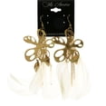 thumbnail image 2 of Mi Amore Feather Dangle-Earrings Gold-Tone/White, 2 of 4