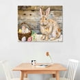 thumbnail image 3 of EastSmooth  Spring Floral Happy Easter Bunny Canvas Wall Art, Design, 3 of 5