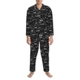 thumbnail image 3 of Fotbe Travel The World Pijama de Hombre con Estampado de Manga Larga, Conjunto de 2 Piezas, Ropa de Dormir Suave y Cómoda con Bolsillos-Medium, 3 of 7