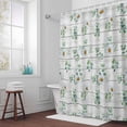 thumbnail image 6 of Summer Daisy Shower Curtain for Bathroom Decor, Eucalyptus Leaves Flower White Wood Grain Waterproof Fabric Shower Curtain, 66"x72" Set with 12 Hooks, 6 of 9