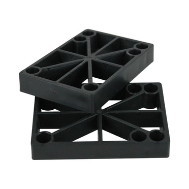 Skateboard Old School Riser Pads 1/2" (12mm) Set of 2 Risers Black Hard Plastic