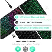RK ROYAL KLUDGE RK84 RGB 75% Triple Mode BT5.0/2.4G/USB-C Hot Swappable Mechanical Keyboard, 84 Keys Wireless Gaming Keyboard, Tactile Brown Switch