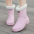 thumbnail image 5 of Winter Boots for Women Winter Lined Rain Boots with Reinforced Edging and Soles Mid Calf Rubber Boots for Pink , 40 Size, 5 of 6
