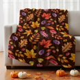 Fall Autumn Maple Leaves Throw Blanket Sherpa Fleece Blanket 30