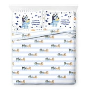 BBC Studios Bluey Blue 7 Piece Full Bed Set w/ Sham, 100% Microfiber