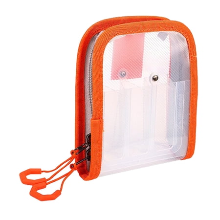 Hersfrd Lure Fishing Gear Storage Bag 6 Grid Portable Squid Jig Lure Hook Storage Case Wooden Shrimp Octopus Egi Plastic Protective Cover Waterproof Fishing Tackle Bag (Orange)