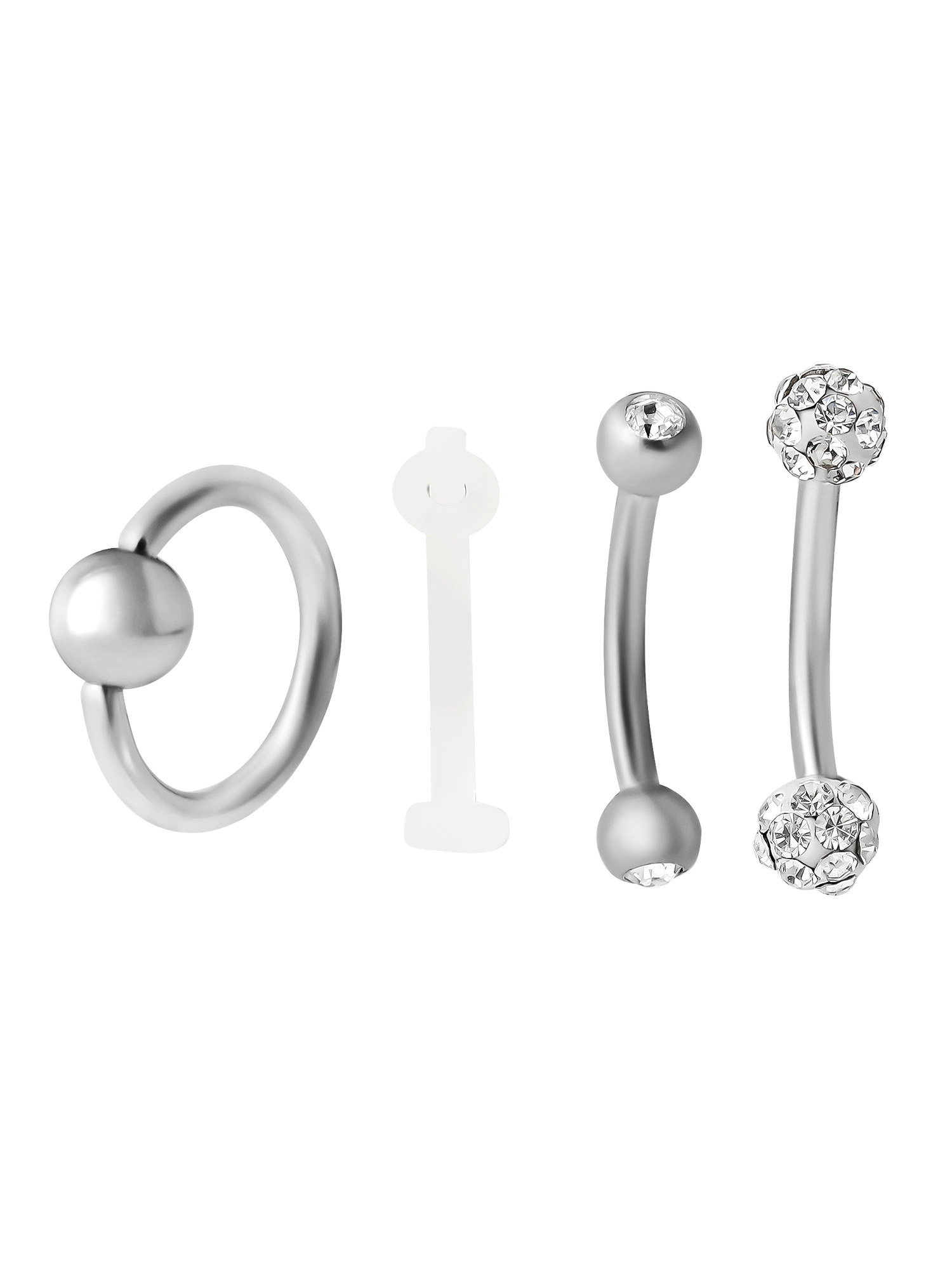 Body Jewelry Women's 16G Assorted Eyebrow Jewelry 4-Pack
