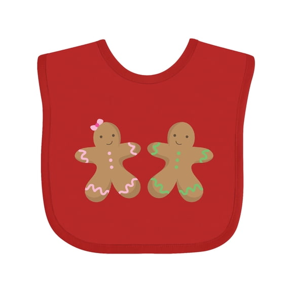 Inktastic Twin Gingerbread Boy and Girl Co Boys or Girls Baby Bib