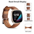 thumbnail image 2 of Correa de piel Maledan compatible con Fitbit Sense/Versa 3, color marrón, 2 of 7