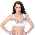 thumbnail image 3 of Curve Muse Plus Size Minimizer Underwire Unlined Bras with Embroidery Lace-3Pack Size:48DDD, 3 of 7