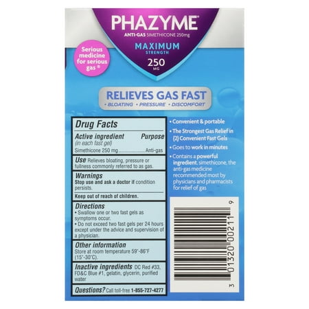 Phazyme Maximum Strength Softgel, 250mg, 12 Ct