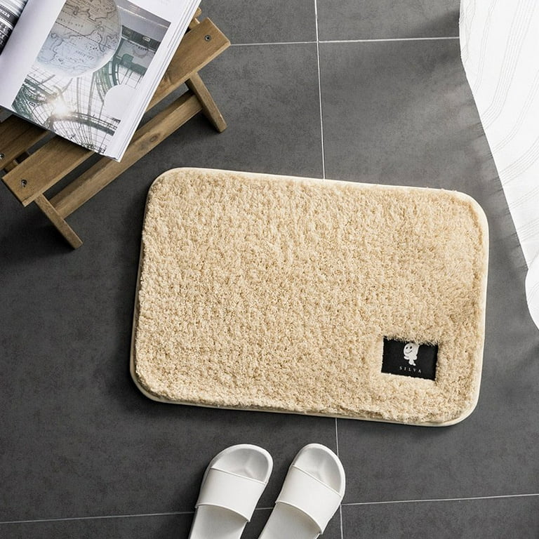 Bathroom Rugs Slip-Resistant Extra Absorbent Soft and Fluffy Thick Striped  Bath Mat Non Slip Microfiber Shag Floor Mat Dry Fast Waterproof Bath Mat