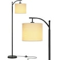 thumbnail image 1 of Brightech Montage Standing Floor Smart Lamp with LED Light & Drum Shade, Black, 1 of 10