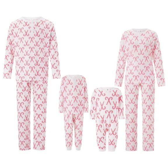 Family Christmas Pajamas Pjs Matching Sets Christmas Candy Cane Holiday Jammies Sleepwear Christmas Pajamas for Family Mommy and Me Xmas Outfits