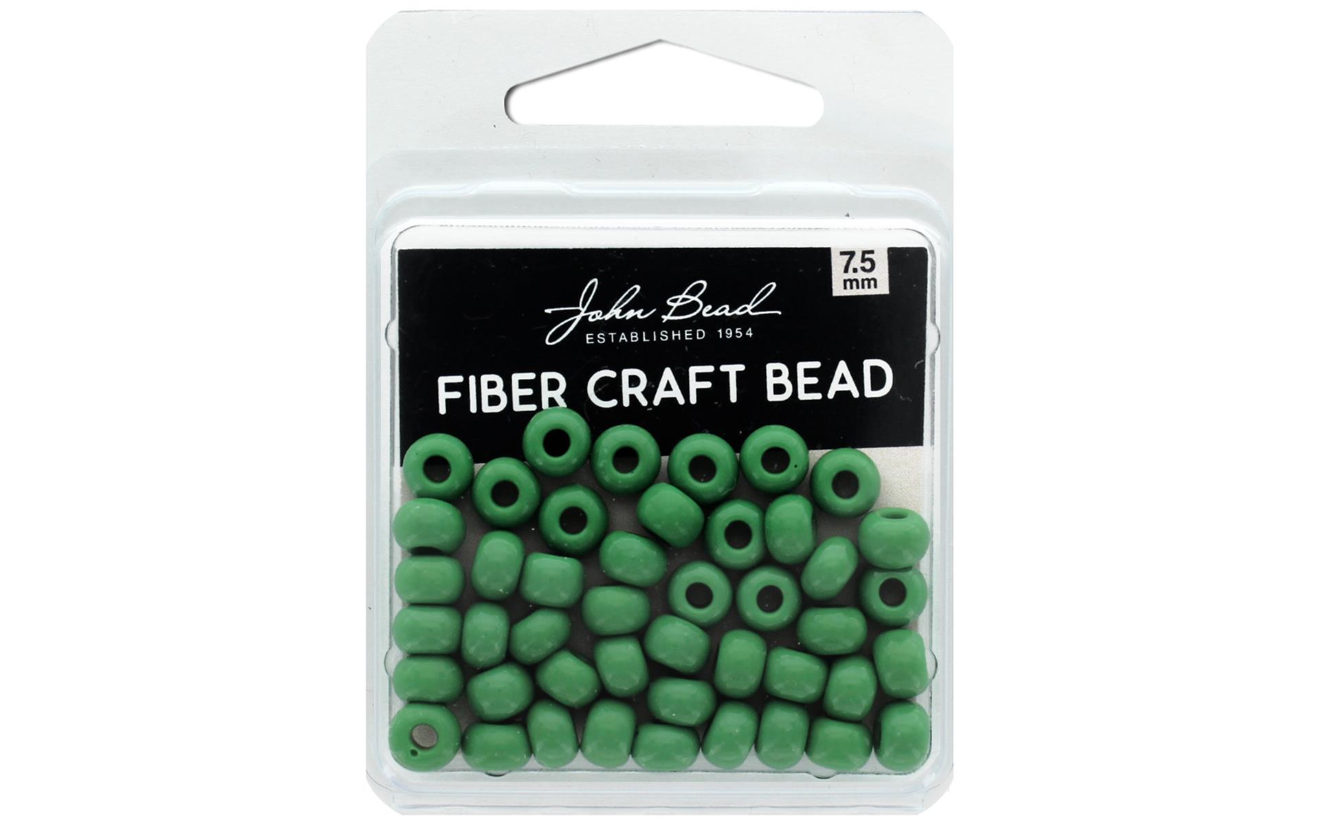 John Bead Fiber Craft Glass Beads Dark Green