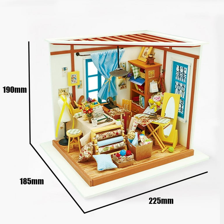 Robotime Wooden Dollhouse with Furniture & Light DIY Miniature House  Perfect Gift for Boys and Girls