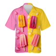 thumbnail image 2 of Camisa hawaiana con estampado de helados de frutas para hombre, blusas con estampado 3D, camisas hawaianas casuales de manga corta para vacaciones unisex, 2 of 4