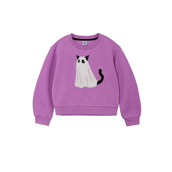 Way to Celebrate Girls Halloween Fleece Sweatshirt, Sizes 4-18