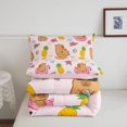 thumbnail image 5 of Manfei Lovely Capybara Twin Comforter Sets,Kawaii Pineapples Bedding Set,Pink,Pink Reversible,2pcs,1 Comforter and 1 Pillowcase, 5 of 7