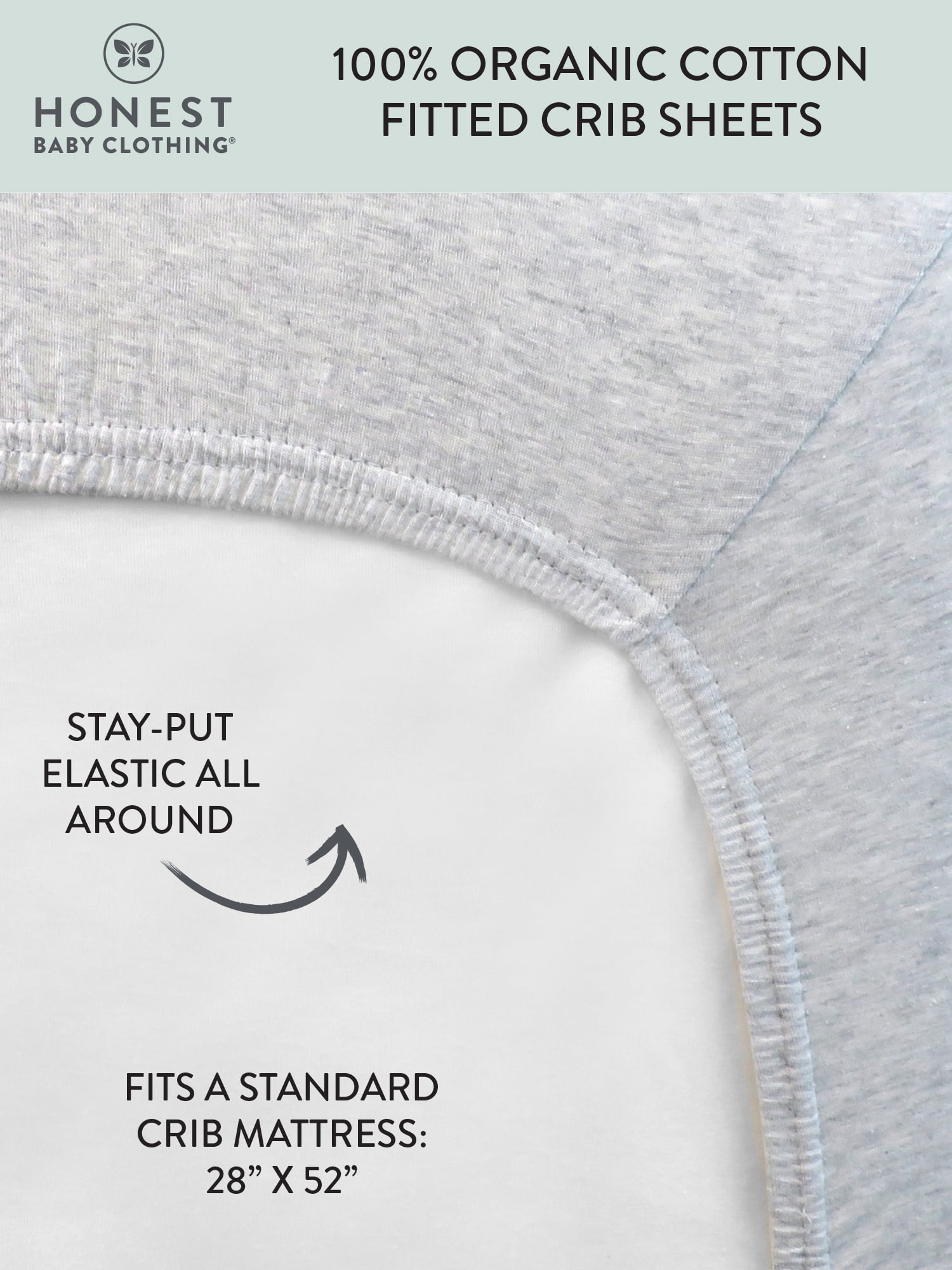 Honest Baby Clothing Organic Cotton Boy/Girl Fitted Crib Sheet