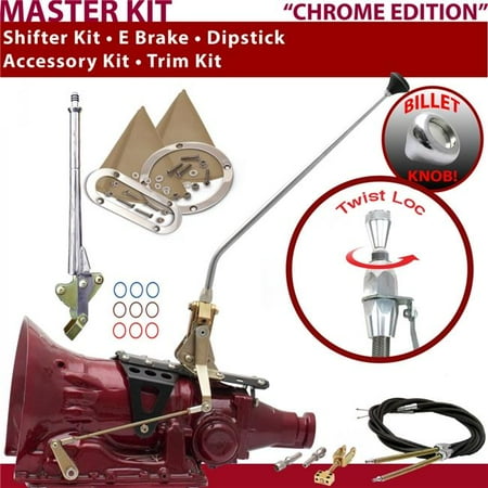 American Shifter FMX Shifter Kit Chrome 16 in. E Brake Cable Trim Kit Dipstick for F239B