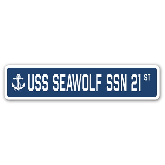 USS SEAWOLF SSN 21 Street Sign us navy ship veteran sailor gift