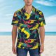 thumbnail image 2 of Balery Colorful Sharks Camisas hawaianas de manga corta para hombre, camisas playeras de corte holgado, camisas de vacaciones con botones,X-Large, 2 of 7