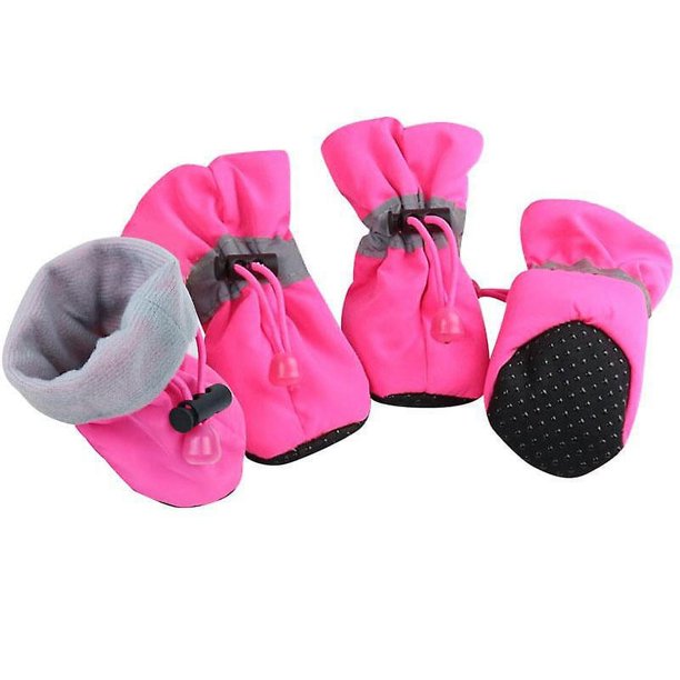 4 unids/set zapatos impermeables para perros botas antideslizantes para la lluvia y la nieve calzado grueso cálido para gatos pequeños calcetines para perros botines suministros para mascotas