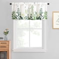thumbnail image 2 of VOGOL Green Botanical Valance, Watercolor Leaves Rod Pocket Kitchen Curtain 52x18 Inches, 2 of 7