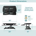 thumbnail image 6 of VersaDesk PowerPro Elite 36" Electric Standing Desk Converter w/ Programmable Switch, USB Port & Mobile APP, Black, 6 of 9