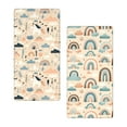 thumbnail image 2 of Ambesonne Rainbow Fitted Sheet Set 2 Pack All-Round Elastic, Pastel Scandi Art Unicorn, Twin XL Size, Blue Grey Peach, 2 of 3