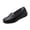 Black, variant on Women's Fashionable Casual Wear Versatile Plus-Size Loafers Round Toe Low-Heeled Flat Shoes Dark Blue 7.5