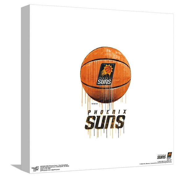 Gallery Pops NBA Phoenix Suns - Drip Basketball Canvas Wall Art, Unframed Version, 12" x 12"