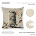 thumbnail image 3 of Mouse branch leaves Linen toss pillowcase Decoration pillowcase Gift preferred 24x24" Cushion cover 1 set Sofa pillowcase Sofa bedroom living room car, 3 of 7