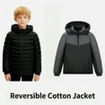 thumbnail image 2 of EnJoCho Kids Reversible Convertible Jacket 2 In 1 Double Sided Hooded Lightweight Cotton Coat Soft Warm Outerwear Mild Winter Windbreaker Vest Parka, 2 of 6