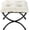 Fleece-beige, variant on 15" Foldable Foot Stool Ottoman with Metal Frame - Washable Faux Fur Navy Upholstered Indoor/Outdoor Footrest for Living Room, Bedroom, Patio - Space-Saving Compact Design